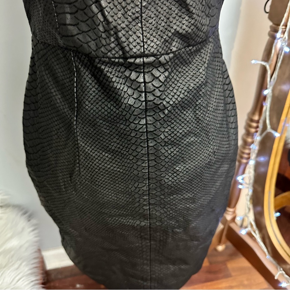 Milly Python Lambskin Leather Racerback Dress - Picture 6 of 12
